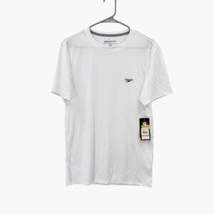 NEW Speedo Men's Short Sleeve Rash Guard - White - Size Small